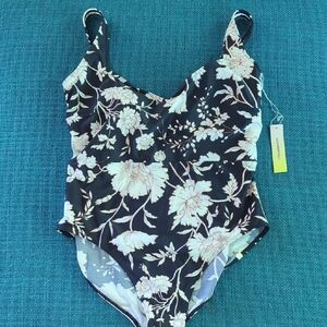 Summersalt Black and Cream One Piece Swimwear Elegant Floral Design